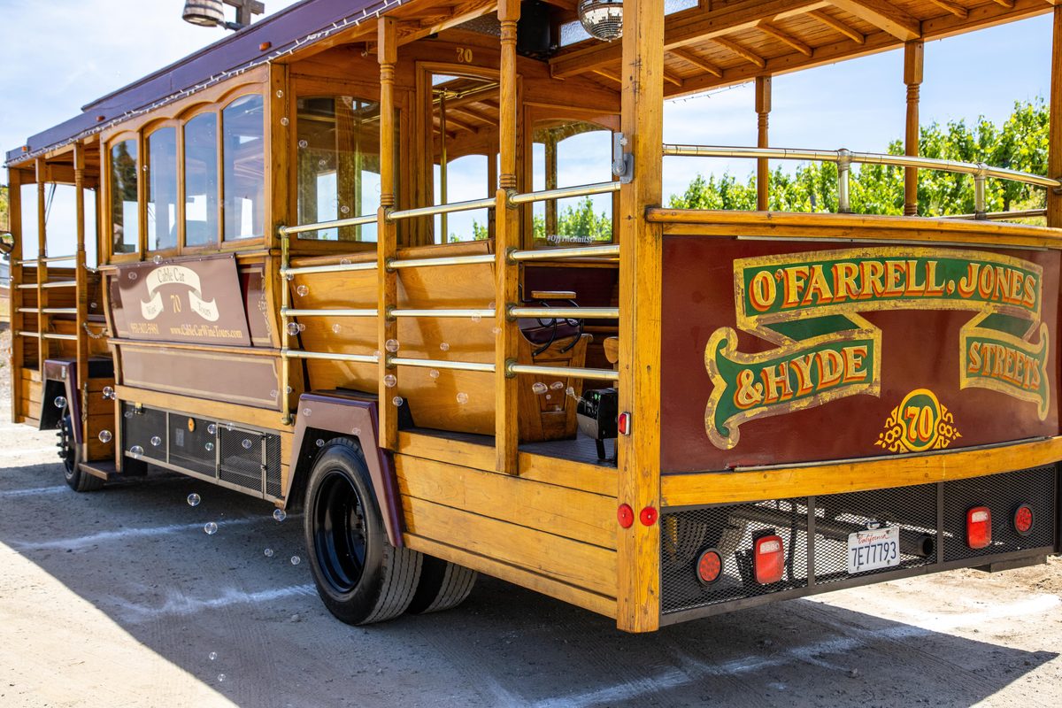 Hand-painted O'Farrell, Jones and Hyde Streets sign